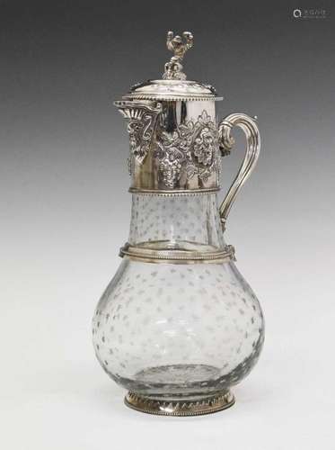 20th Century double magnum glass claret jug