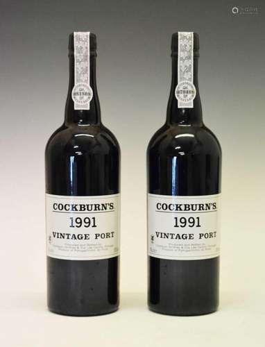 Two bottles of Cockburns Vintage Port, 1991