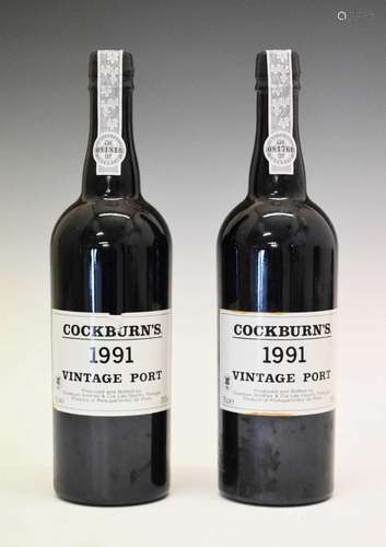 Two bottles of Cockburns Vintage Port, 1991