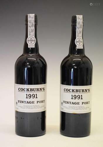 Two bottles of Cockburns Vintage Port, 1991