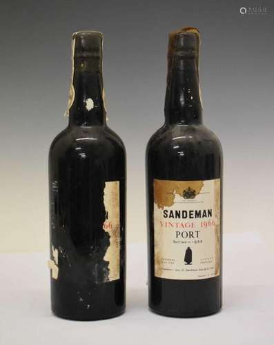 Two bottles of Sandeman Vintage Port, 1966