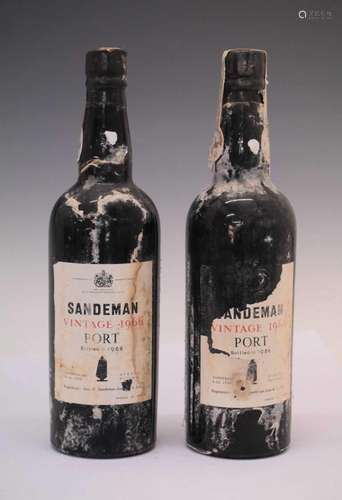 Two bottles of Sandeman Vintage Port, 1966