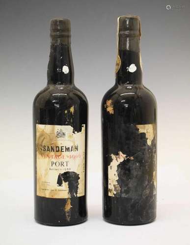 Two bottles of Sandeman Vintage Port, 1966