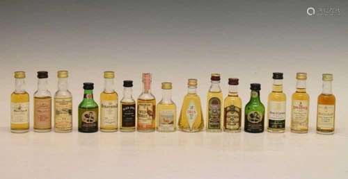 Quantity of aged whisky miniatures