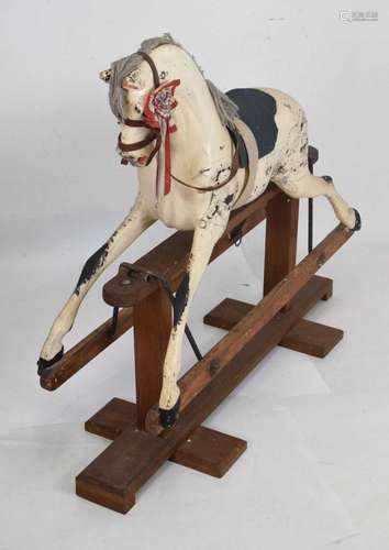 Early 20th Century white painted rocking horse