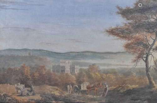 Nicholas Pocock (1740-1821) - Aquatint - Kingsweston, framed...