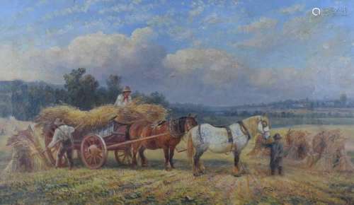 William Vivian Tippett, (1833-1910) - Oil on canvas - Corn h...