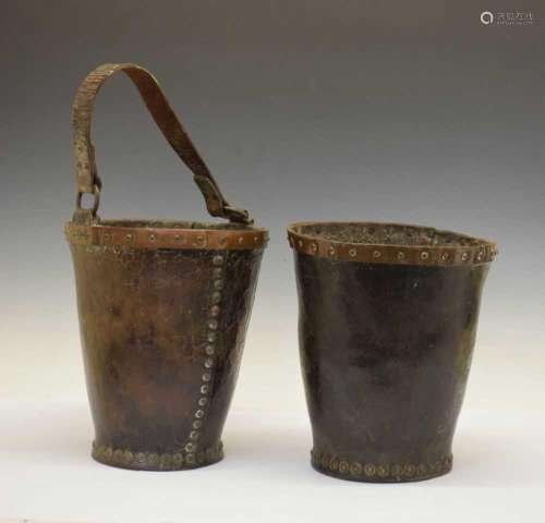 Pair of leather fire buckets