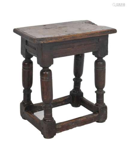 17th Century oak joined stool