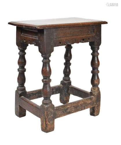 17th Century oak joined stool