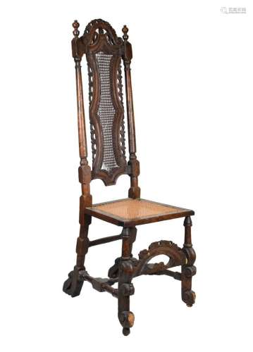 Documented late 17th Century walnut and cane chair