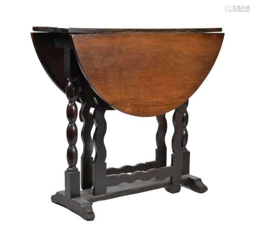 17th Century gateleg table, wavy uprights