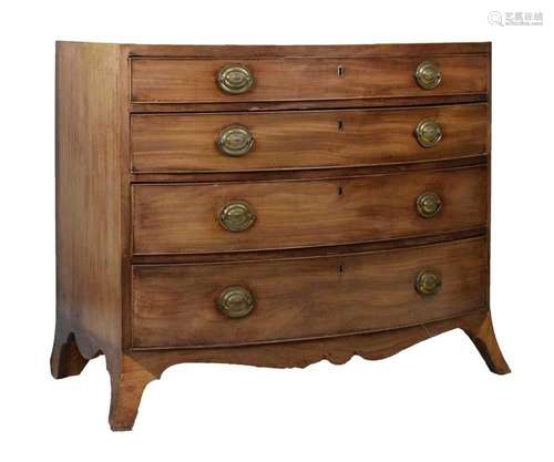 Regency mahogany bowfront chest of drawers