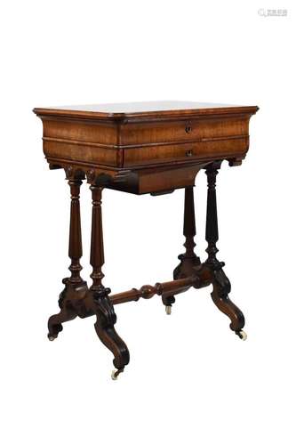 Victorian rosewood and ebonised work table