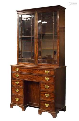 19th Century mahogany secretaire bookcase