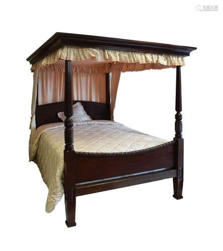 Mahogany four-poster bed