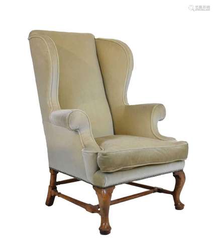 George III style wing back armchair