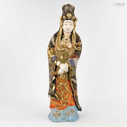 A large figurine of Kannon, Satsuma, Circa 1930. (L: 20 x W:...