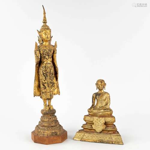 A collection of 2 Thai buddhas, bronze, 19th/20th century. (...