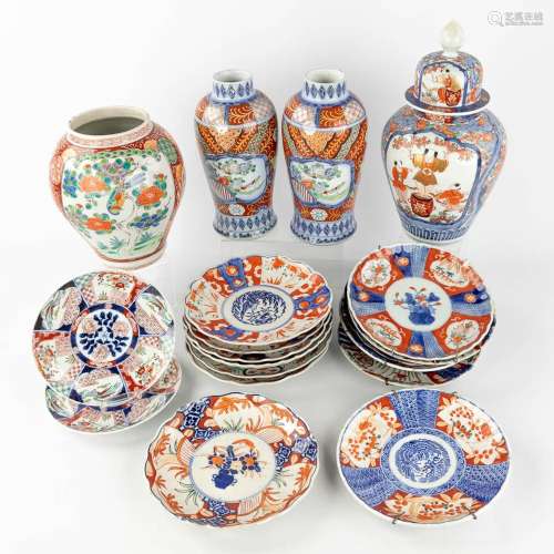 An assembled collection of Japanese Imari and Kutani porcela...