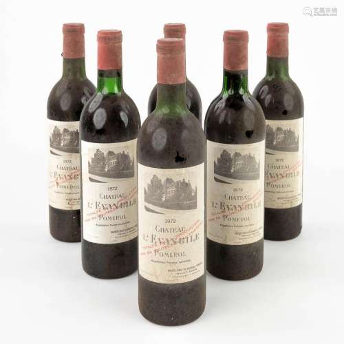 Château L'Evangile 1972, 6 bottles. 