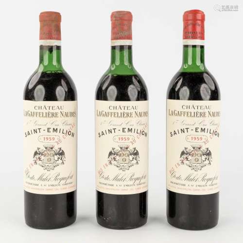 Château La Gaffelière, 1959, 3 bottles. 