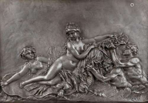 CLODION (1738-1814) 'Bacchantes' a bas relief, tin. Circa 19...