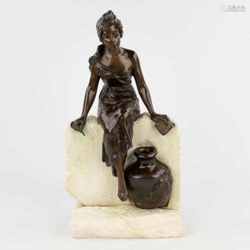 Emmanuel VILLANIS (1858-1914) 'Histoire', patinated bronze a...