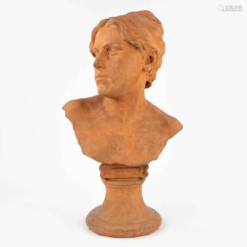 Léon MIGNON (1847-1898) 'Bust of a lady' Terracotta. (L: 21 ...
