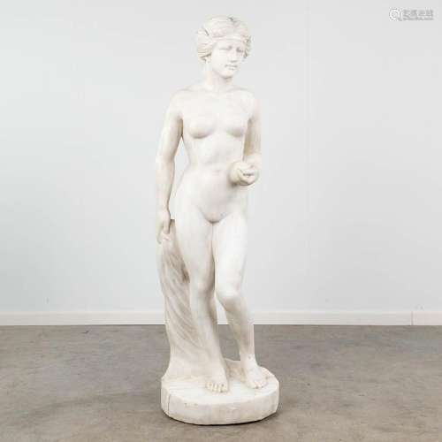 Lerosso, 'Venus holding the apple' a sculptured Carrara marb...