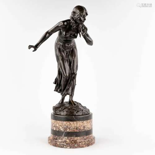 Martin GÖTZE (1865-1928) 'Die Stille' patinated bronze. (W: ...