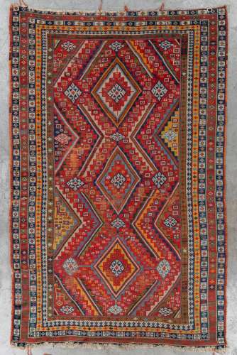 An antique hand-made Oriental carpet, Qashqai. (L: 190 x W: ...