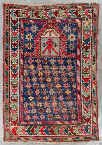 An antique hand-made Oriental prayer carpet, Karabach. (L: 1...