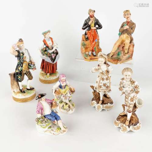A collection of 8 porcelain figurines, porcelain, Germany an...