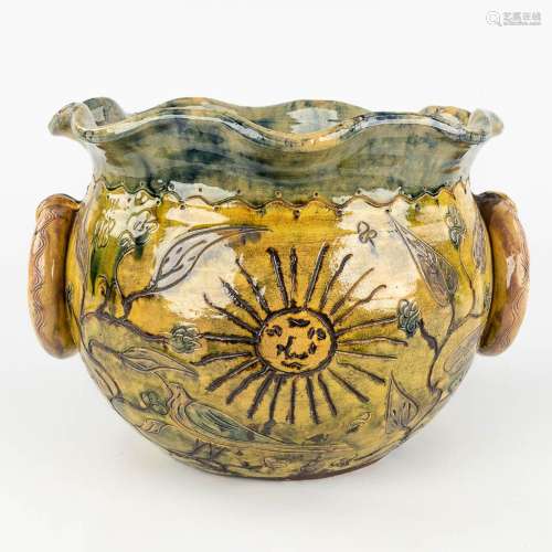 A Cache pot made of Flemish Earthenware, Bredene. 19th centu...