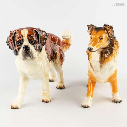 Goebel porcelain, 'Lassie & Saint Bernard'. (L: 15 x W: ...