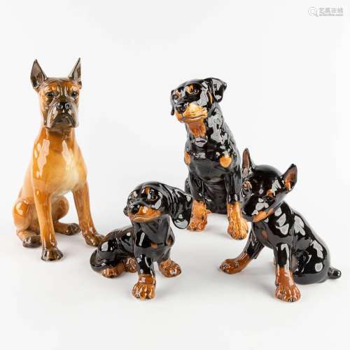 Goebel porcelain, a collection of 4 dogs. (L: 13 x W: 22 x H...