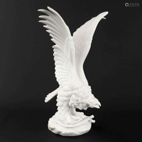 Herend, an eagle with sword figurine, bisque porcelain. (L: ...
