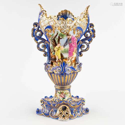 JACOB-PETIT (1796-1868) Porcelain vase with a hand-painted d...