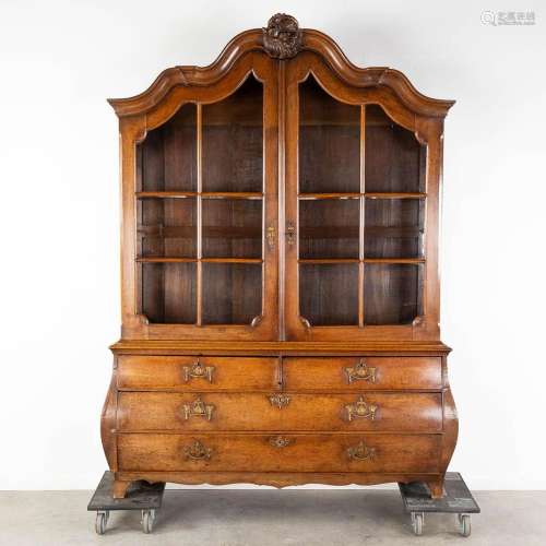 A Dutch 'Buikcabinet' display cabinet with 4 drawers, The Ne...