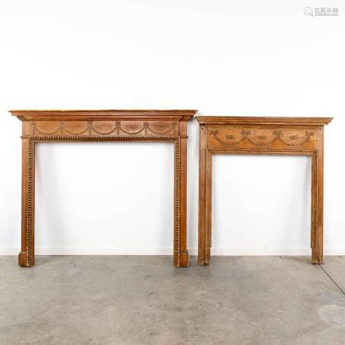 A collection of 2 fireplace mantles, sculptured wood in Loui...