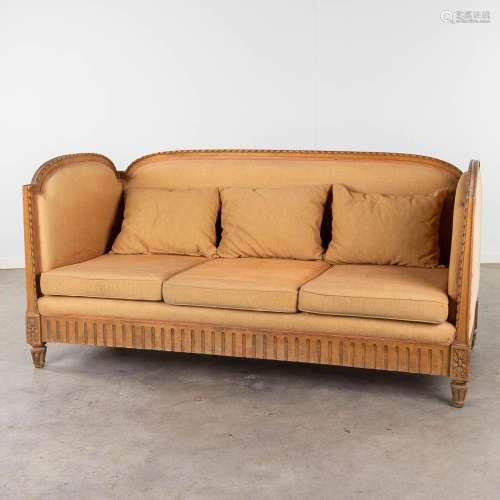 A settee made of wood in Louis XVI style. (L: 83 x W: 187 x ...