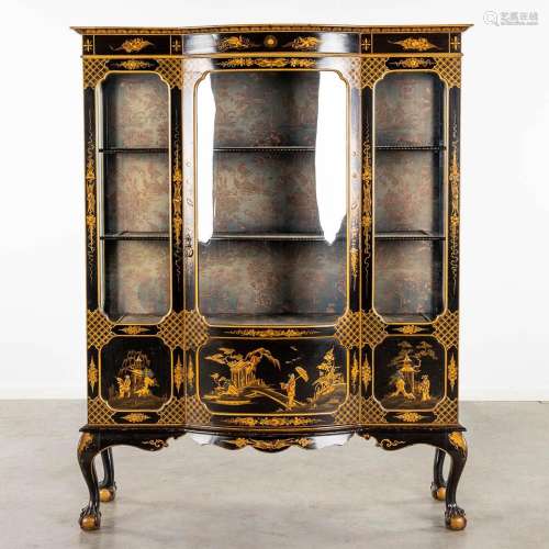 A display cabinet with Chinese decor. 20th century. (L: 45 x...