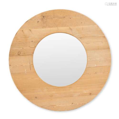Flamant Home Interiors, a large mirror with wood rim. (D: 12...