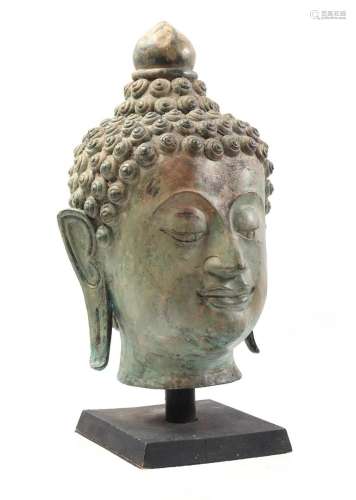 Metal head of a Buddha