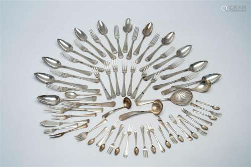 A varied collection of Dutch silver forks and spoons, variou...