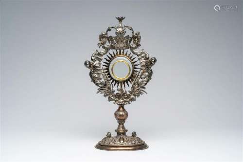 An impressive Baroque revival crowned silver reliquary with ...