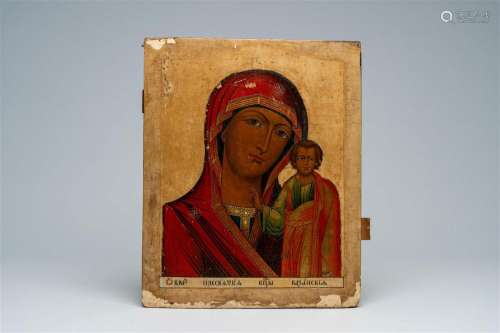 An orthodox 'Mother of God of Kazan' icon, 19th C.