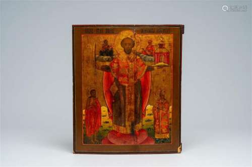 An orthodox 'Saint Nicolas' icon, 19th C.