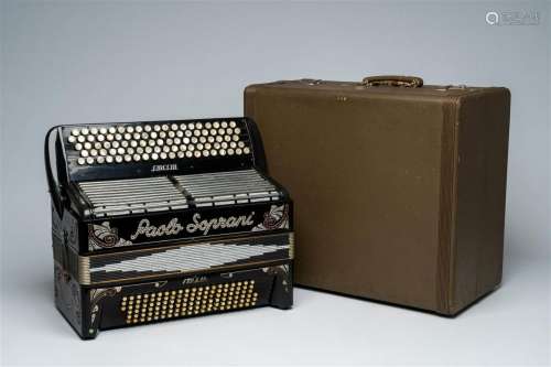 An Italian 'Paolo Soprani' chromatic accordion with button k...